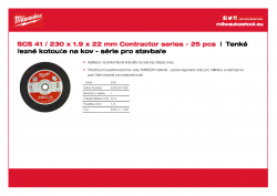 MILWAUKEE Thin metal cutting discs - contractor series SCS 41 / 230 Série pro stavbaře 4932451480 A4 PDF