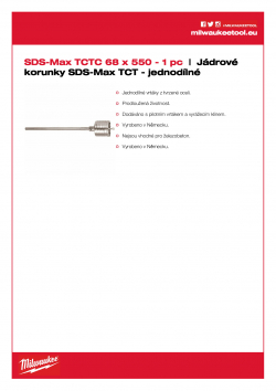 MILWAUKEE SDS-Max TCT Core Cutters - One Piece Design  4932373885 A4 PDF