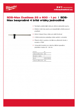 MILWAUKEE SDS-Max Dustless drill bits  4932459292 A4 PDF