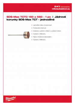 MILWAUKEE SDS-Max TCT Core Cutters - One Piece Design  4932373890 A4 PDF