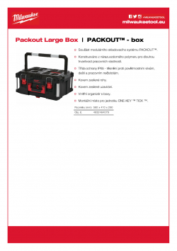 MILWAUKEE Packout Box PACKOUT™- velký box 4932464079 A4 PDF