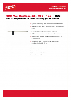 MILWAUKEE SDS-Max Dustless drill bits  4932459290 A4 PDF