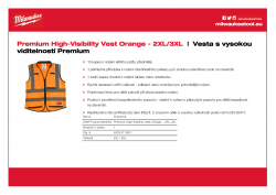 MILWAUKEE Premium High-Visibility Vest Výstražná vesta s vysokou viditelností Premium oranžová - 2XL/3XL 4932471900 A4 PDF