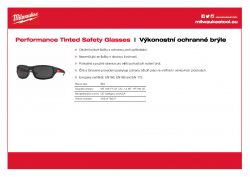 MILWAUKEE Performance Safety Glasses Tónované pracovní bezpečnostní brýle - 1 ks 4932471884 A4 PDF