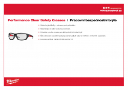 MILWAUKEE Performance Safety Glasses Čiré pracovní bezpečnostní brýle - 1 ks 4932471883 A4 PDF