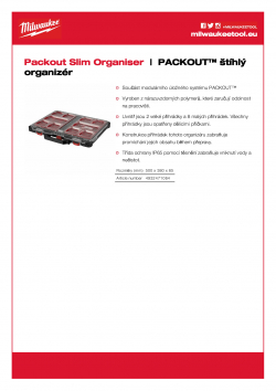 MILWAUKEE Packout Slim Organiser PACKOUT™ štíhlý organizér 4932471064 A4 PDF