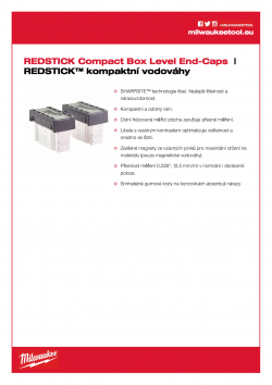 MILWAUKEE REDSTICK Compact Box Levels Koncovka pro REDSTICK™ Compact vodováhy 4932459681 A4 PDF
