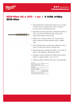 MILWAUKEE SDS-Max Drills - 4 cut  4932352794 A4 PDF