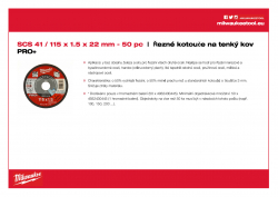 MILWAUKEE Thin Metal Cutting Discs SCS 41 / 115 4932451486 A4 PDF