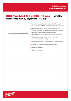 MILWAUKEE SDS-Plus MX4 - 4 Cut / 10 pack  4932459588 A4 PDF
