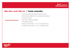 MILWAUKEE Slim Box Levels Tenké vodováhy 180 cm nemagnetické 4932459095 A4 PDF
