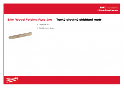 MILWAUKEE Slim Wood Folding Rule Tenký dřevěný skládací metr 4932459303 A4 PDF