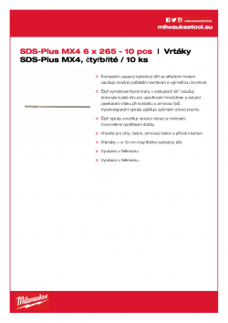 MILWAUKEE SDS-Plus MX4 - 4 Cut / 10 pack  4932471252 A4 PDF