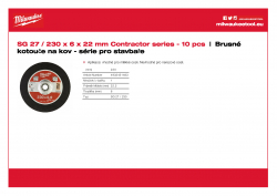 MILWAUKEE Metal grinding discs - contractor series SG 27 / 230  Stavitelská výbava 4932451483 A4 PDF
