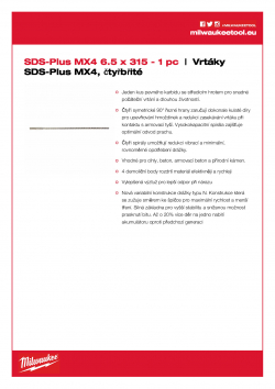 MILWAUKEE SDS-Plus MX4 - 4 Cut  4932352018 A4 PDF