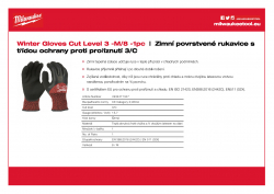MILWAUKEE Winter Level 3 Gloves Zimní povrstvené rukavice s třídou ochrany proti proříznutí 3  - M / 8 - 1ks 4932471347 A4 PDF