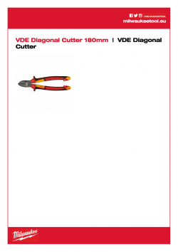 MILWAUKEE VDE Diagonal Cutter VDE boční štípací kleště  180 mm 4932464568 A4 PDF