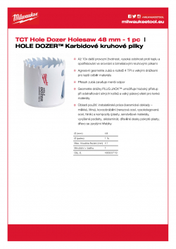 MILWAUKEE Hole Dozer Holesaws with Carbide Teeth  49560719 A4 PDF