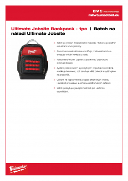 MILWAUKEE Ultimate Jobsite Backpack Batoh na nářadí Ultimate Jobsite 4932464833 A4 PDF