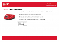 MILWAUKEE C12 C M12™ nabíječka 4932352069 A4 PDF