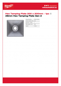 MILWAUKEE 28mm Hex Tamping Plate Gen 2  4932479224 A4 PDF