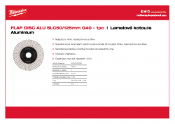 MILWAUKEE Flap discs Aluminum ALU SLC 50/125 G40 4932479091 A4 PDF