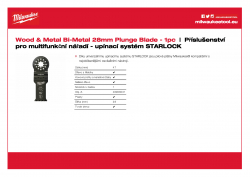 MILWAUKEE Multi-Tool accessories - STARLOCK reception Univerzální bimetalový pilový plátek 28 mm pro ponorné řezy zaručuje dlouhou životnost 48906031 A4 PDF