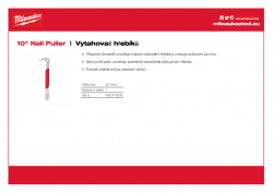MILWAUKEE Nail Puller Vytahovač hřebíků 255 mm 4932478250 A4 PDF