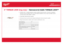 MILWAUKEE TORQUE LOCK™ locking pliers 4″ TORQUE LOCK™ dlouhé 48223504 A4 PDF