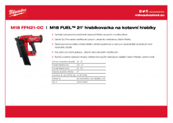 MILWAUKEE M18 FFN21 M18 FUEL™ 21° hřebíkovačka na kotevní hřebíky 4933478993 A4 PDF