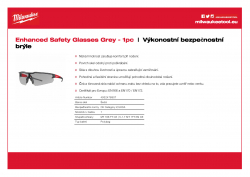 MILWAUKEE Enhanced Safety Glasses Tónované ochranné brýle - odolné proti poškrábání a zamlžování šedé 4932478907 A4 PDF