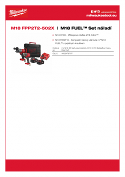 MILWAUKEE M18 FPP2T2 Sada M18 FUEL™ 4933478767 A4 PDF