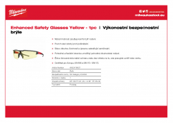 MILWAUKEE Enhanced Safety Glasses Tónované ochranné brýle - odolné proti poškrábání a zamlžování žluté 4932478927 A4 PDF