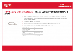 MILWAUKEE TORQUE LOCK™ locking C clamps 18″ C scorka s otočnými podložkami 48223520 A4 PDF