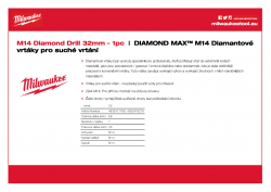 MILWAUKEE M14 Diamond Drill 32 mm - M14 4932478279 A4 PDF
