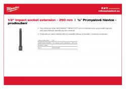 MILWAUKEE ½" impact socket extensions Prodloužení ½″ - 250 mm 4932478058 A4 PDF