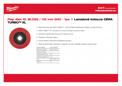 MILWAUKEE Flap discs CERA TURBO XL SLC XL 50/115 G40 4932478946 A4 PDF