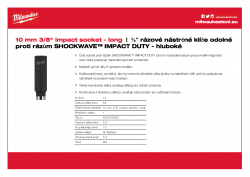 MILWAUKEE 3/8" impact sockets - deep Nástrčný rázový klíč 10 mm ⅜ ″ - hluboký 4932478022 A4 PDF