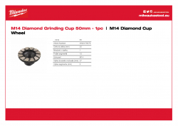 MILWAUKEE M14 Diamond Cup Wheel Diamantový brusný kotouč 4932479079 A4 PDF