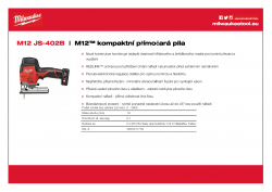 MILWAUKEE M12 JS M12™ kompaktní přímočará pila 4933441703 A4 PDF
