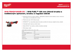MILWAUKEE M18 FSAGV125XB M18 FUEL™ 125 mm úhlová bruska s kolébkovým spínačem, brzdou a regulací otáček 4933478436 A4 PDF