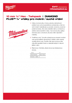 MILWAUKEE Diamond Max wet / dry drill bits  4932479234 A4 PDF