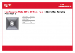 MILWAUKEE 28mm Hex Tamping Plate Gen 2  4932479224 A4 PDF