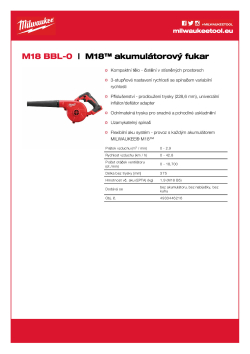 MILWAUKEE M18 BBL M18™ akumulátorový fukar 4933446216 A4 PDF