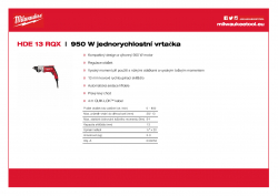 MILWAUKEE HDE 13 RQX 950 W, jednorychlostní vrtačka 030250 A4 PDF