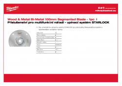 MILWAUKEE Multi-Tool accessories - STARLOCK reception Univerzální segmentovaný bimetalový kotouč pro srovnávací řezy s průměrem 100 mm zaručuje dlouhou životnost 48906039 A4 PDF