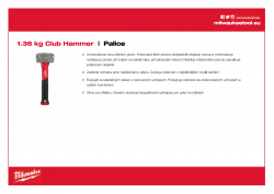 MILWAUKEE Club Hammer Kladivo Club 1,36 kg 4932478255 A4 PDF