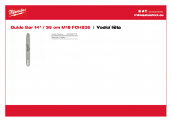 MILWAUKEE Guide Bar 14" / 35 cm Vodící lišta14″ / 35 cm 4932480172 A4 PDF