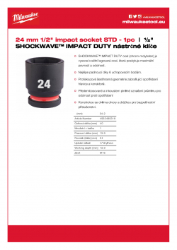 MILWAUKEE 1/2" impact sockets - std II  4932480318 A4 PDF