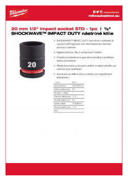 MILWAUKEE 1/2" impact sockets - std II  4932480314 A4 PDF